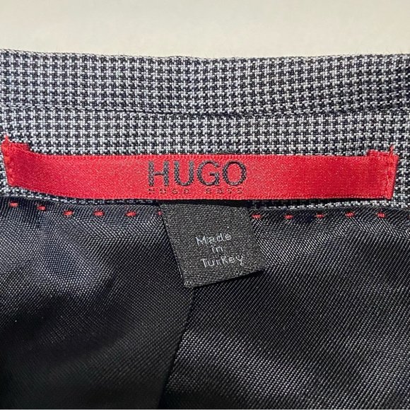 HUGO HUGO BOSS Puppytooth Wool Suit Jacket Blazer Gray Size 36S - Picture 6 of 15